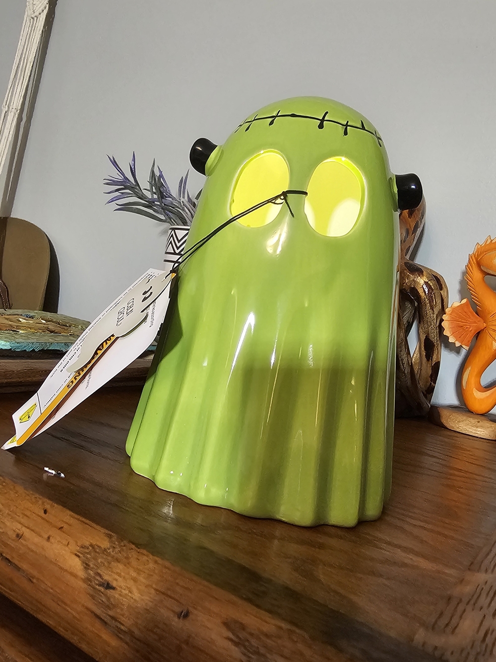 Green Ceramic Ghost Accent Figurine - Home Accents
